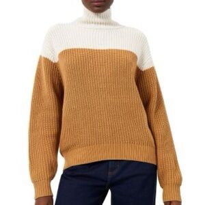 Colorblock Women's Sweater - White and Tan